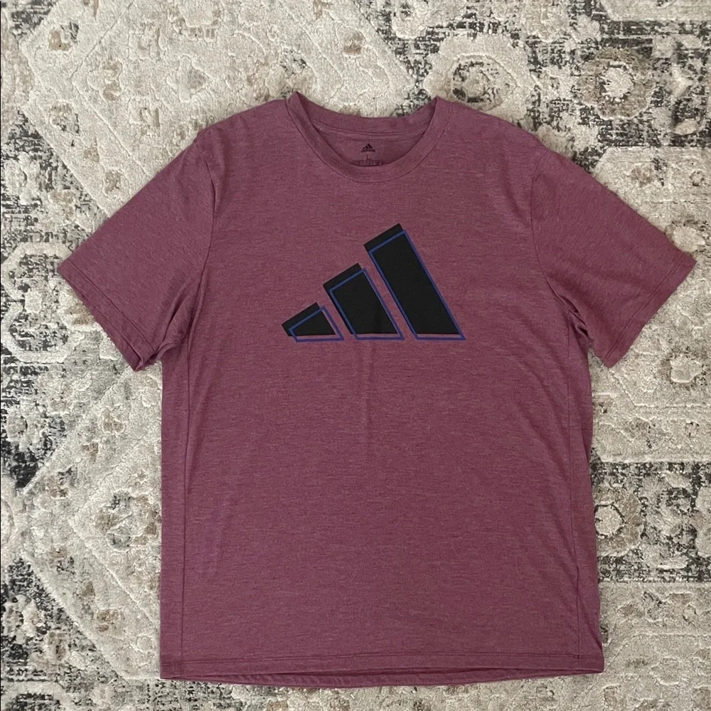 Adidas Men's Blue and Maroon Short Sleeve Tees